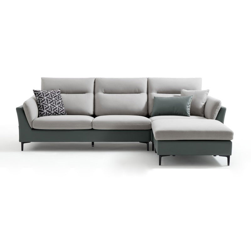 35.4" W Contemporary  Sectionals Faux Leather Sectional Sofa Set