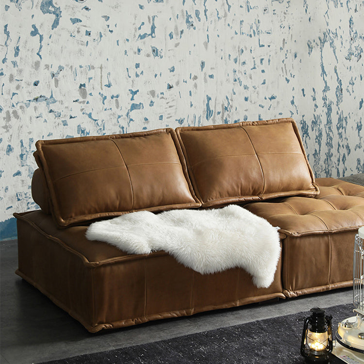 29.92" High Cushions Sofa Mid Century Modern Armless Sofa with Pillows