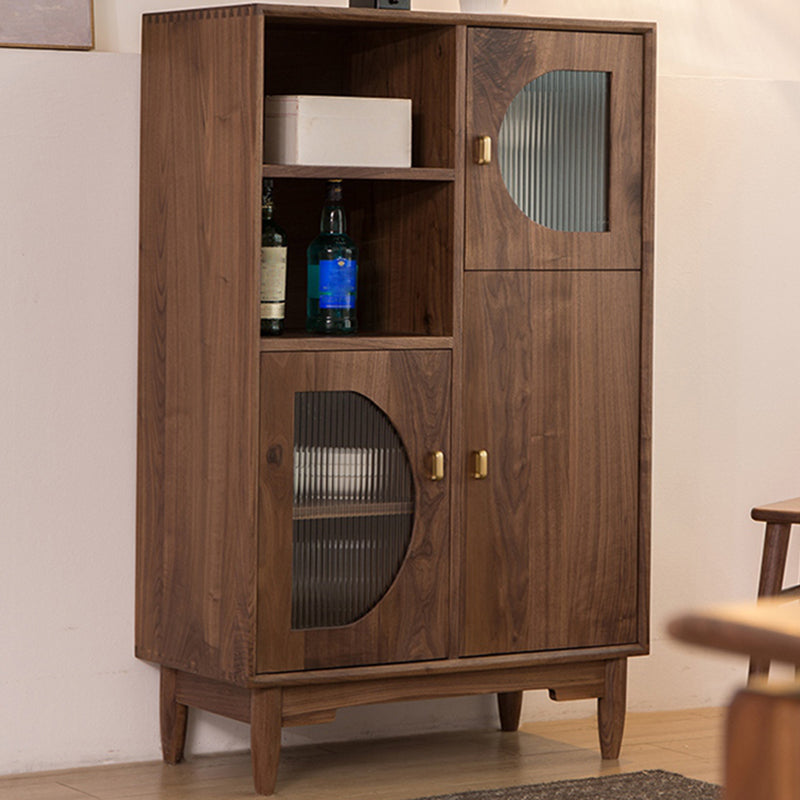 Solid Wood Cabinet Mid-Century Modern Standard Accent Cabinet with Doors