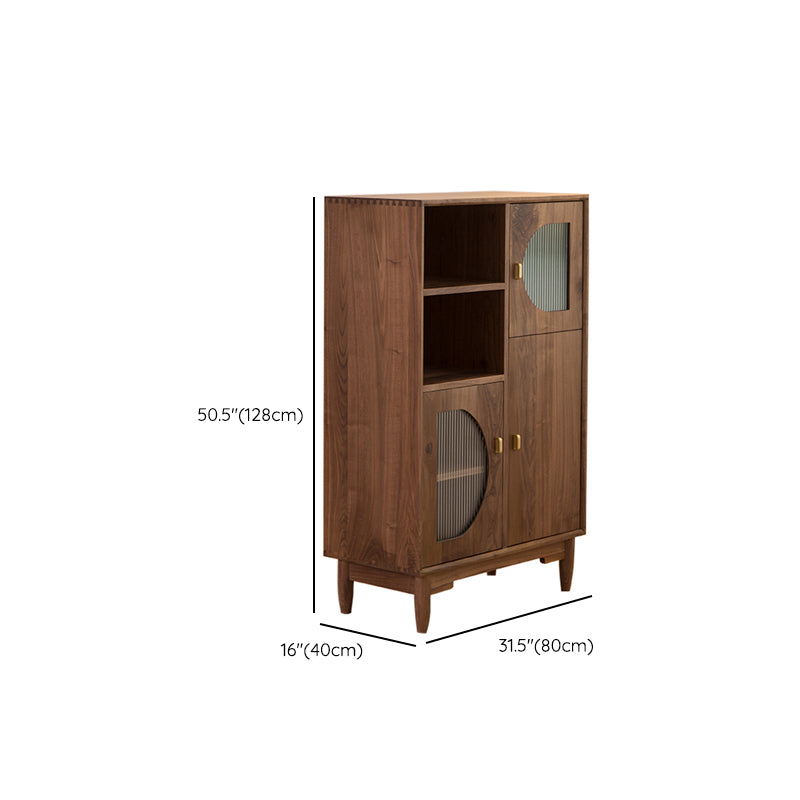 Solid Wood Cabinet Mid-Century Modern Standard Accent Cabinet with Doors