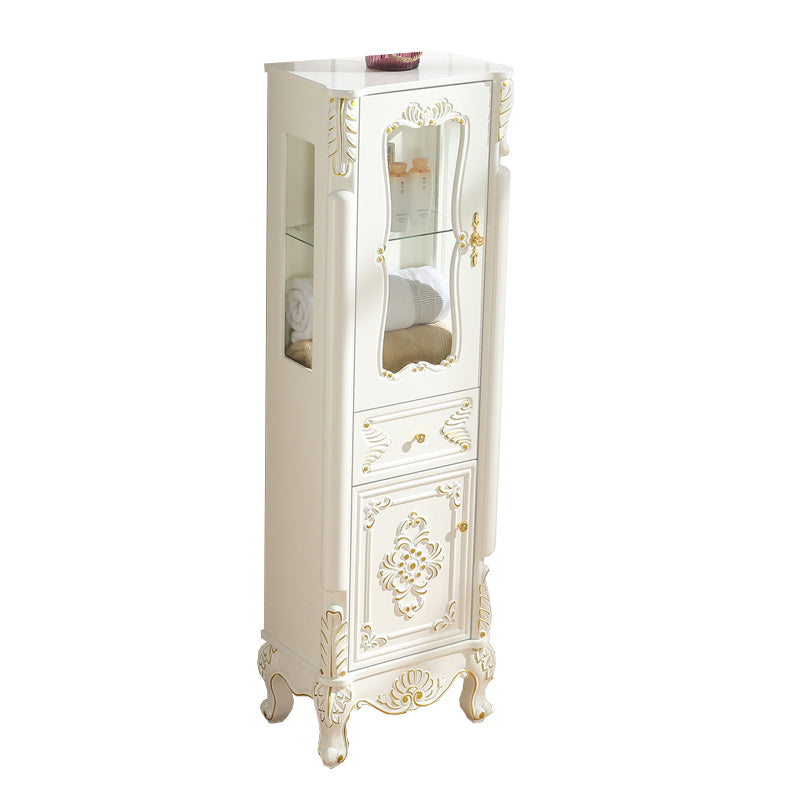 Modern Standard Accent Cabinet White Solid Wood Cabinet with Doors