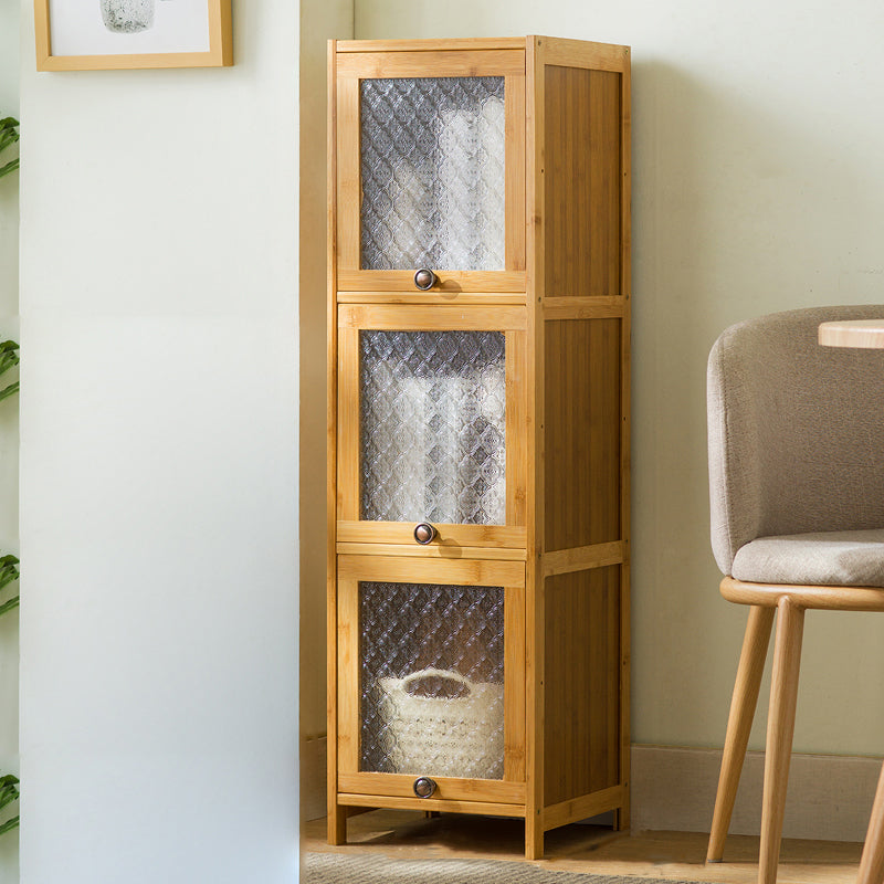Wood Standard Cabinet Glass Door Contemporary Accent Cabinet with Doors
