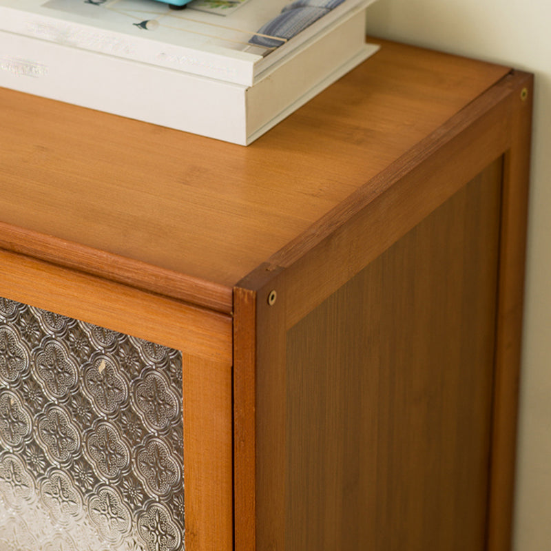Wood Standard Cabinet Glass Door Contemporary Accent Cabinet with Doors