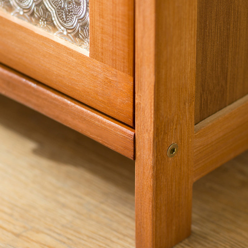 Wood Standard Cabinet Glass Door Contemporary Accent Cabinet with Doors