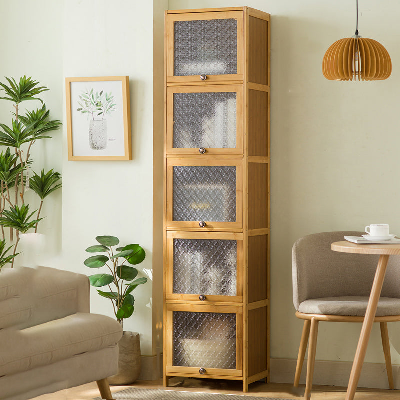 Wood Standard Cabinet Glass Door Contemporary Accent Cabinet with Doors