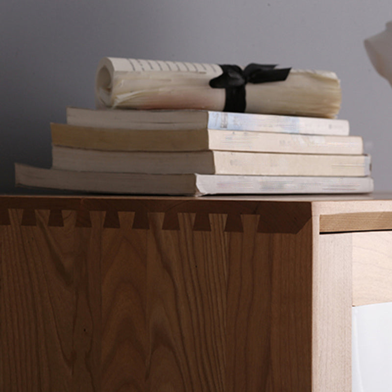 Contemporary Natural Cabinet Solid Wood 4 - Drawer Accent Cabinet