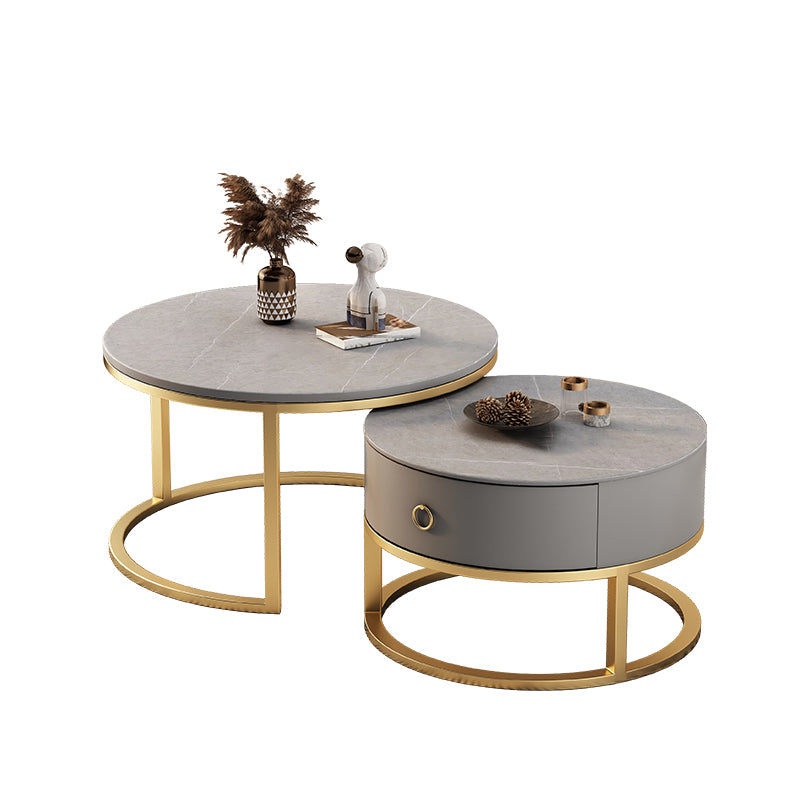 Slate Top Coffee Cocktail Table Frame Coffee or End Table with Drawe