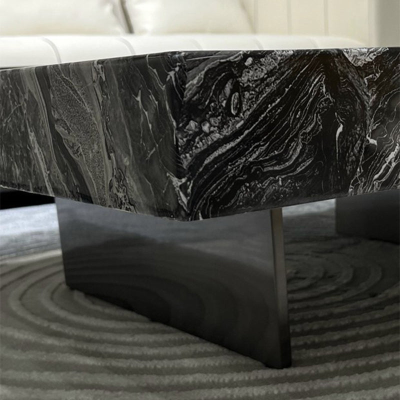 11"H Contemporary Cocktail Table Stone Square Coffee Cocktail Table