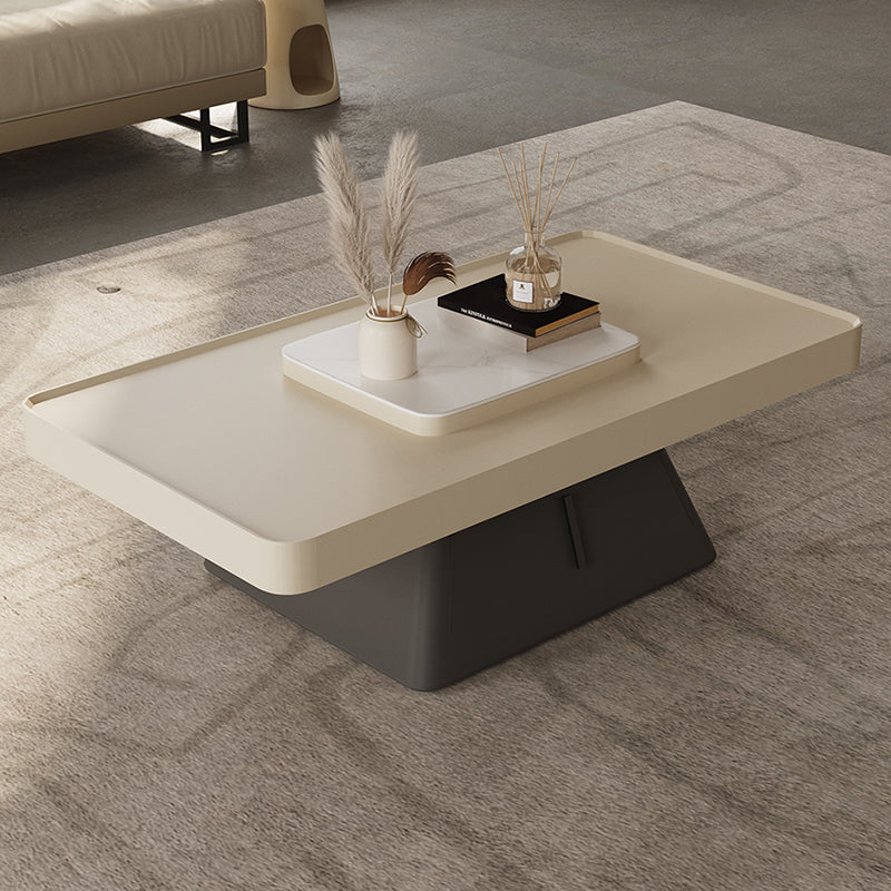 27" Wide Glam Cocktail Table Pedestal Rectangle Coffee Table