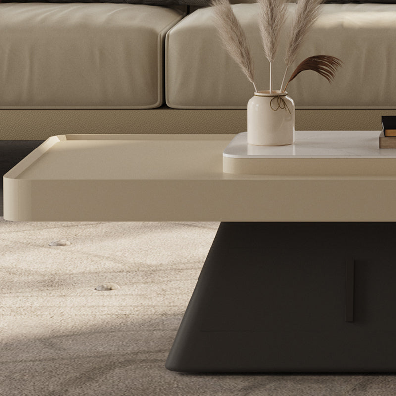 27" Wide Glam Cocktail Table Pedestal Rectangle Coffee Table