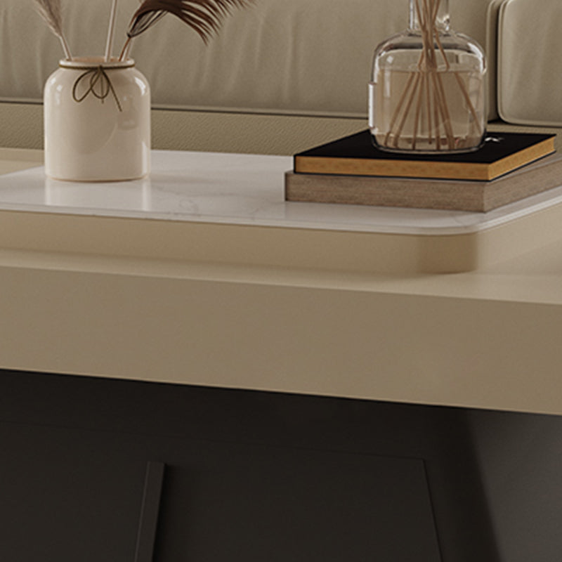 27" Wide Glam Cocktail Table Pedestal Rectangle Coffee Table