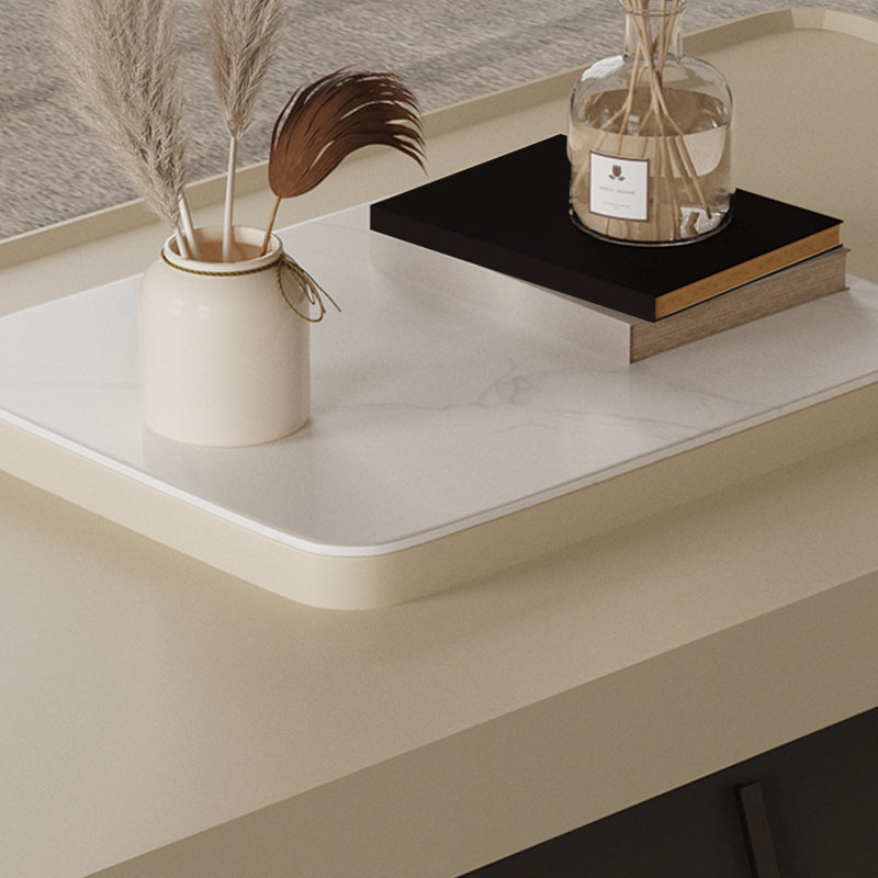 27" Wide Glam Cocktail Table Pedestal Rectangle Coffee Table