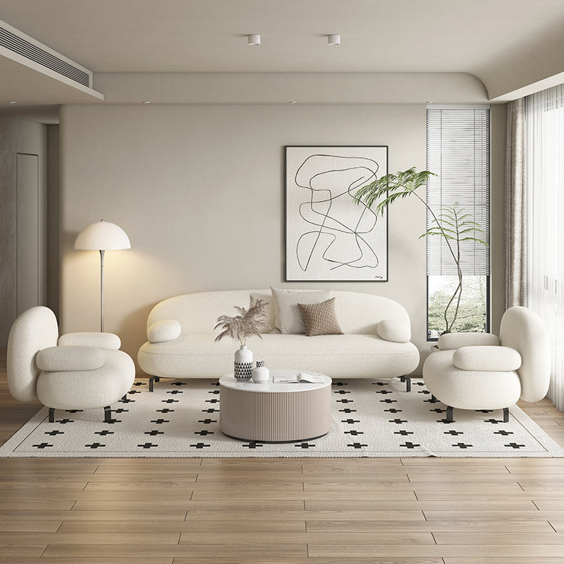 Contemporary Solid Color Sofa 31.49" Wide Pillow Top Arm Sofa