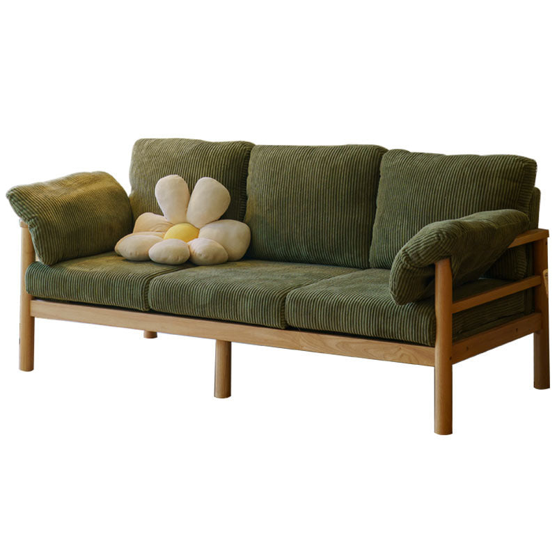 Tropical 3 Seater Corduroy Sofa 33.46" Wide Pillow Top Arm Sofa