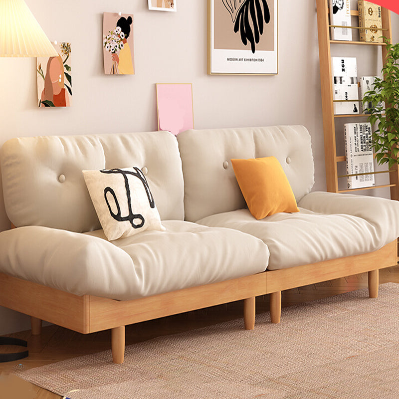 Scandinavian Solid Color Sofa 32.67" Wide Armless Tufted Back Sofa
