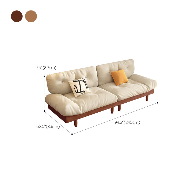 Scandinavian Solid Color Sofa 32.67" Wide Armless Tufted Back Sofa