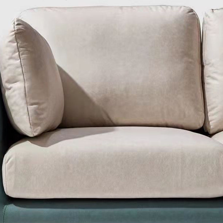 Scandinavian Faux Leather Sofa 28.74" Wide Wood Frame Square Arm Sofa