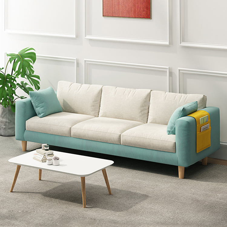 26.37" Wide Square Arm Sofa 3 Seater Solid Color Sofa with Storage