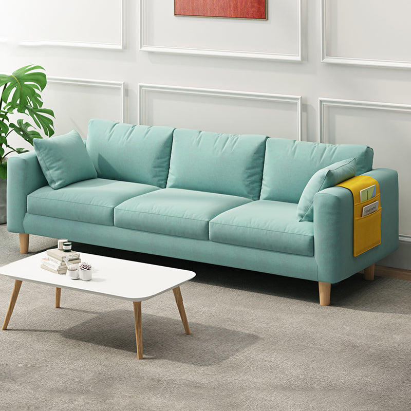 26.37" Wide Square Arm Sofa 3 Seater Solid Color Sofa with Storage