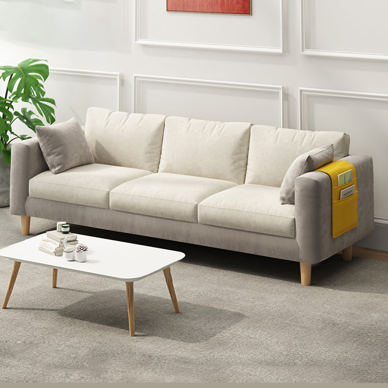 26.37" Wide Square Arm Sofa 3 Seater Solid Color Sofa with Storage