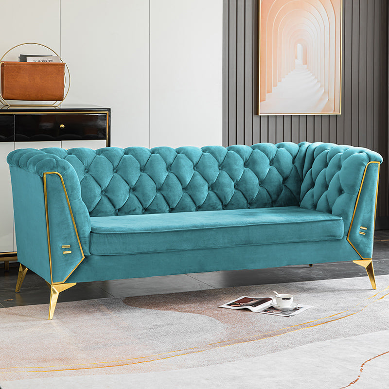 Scandinavian Solid Color Sofa 28.74" Wide Wood Frame Tuxedo Arm Sofa