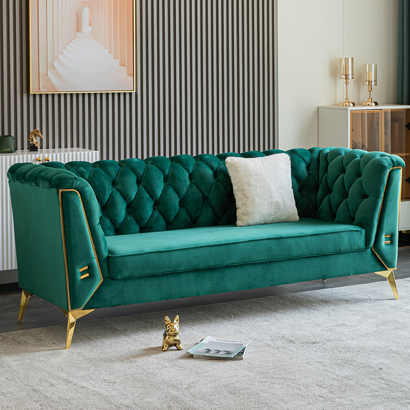 Scandinavian Solid Color Sofa 28.74" Wide Wood Frame Tuxedo Arm Sofa