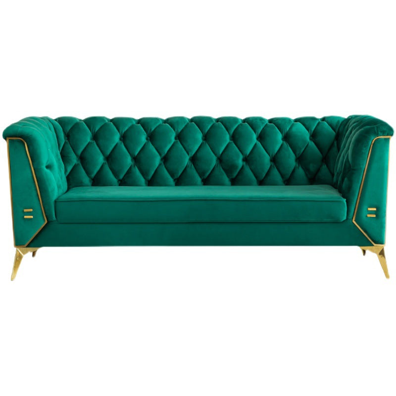 Scandinavian Solid Color Sofa 28.74" Wide Wood Frame Tuxedo Arm Sofa