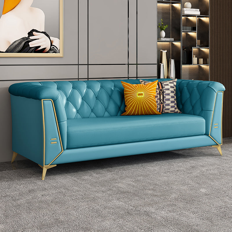 Scandinavian Solid Color Sofa 28.74" Wide Wood Frame Tuxedo Arm Sofa