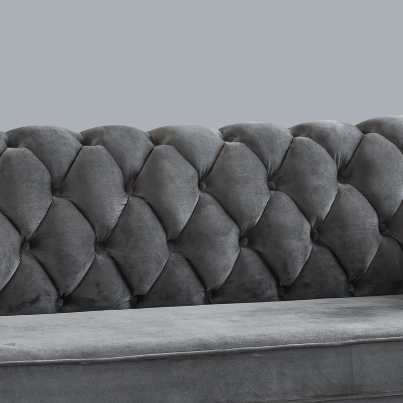 Scandinavian Solid Color Sofa 28.74" Wide Wood Frame Tuxedo Arm Sofa