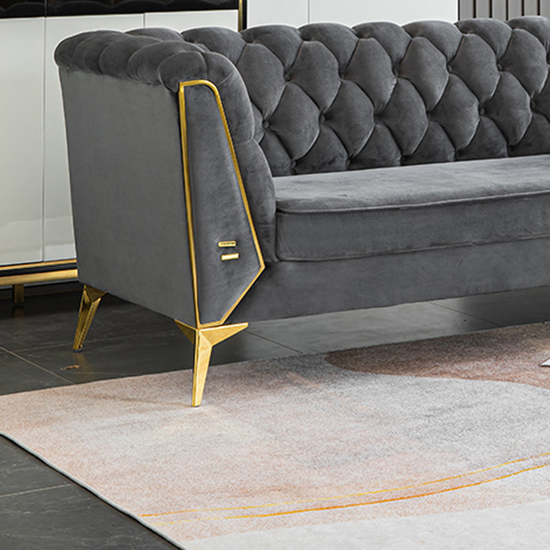 Scandinavian Solid Color Sofa 28.74" Wide Wood Frame Tuxedo Arm Sofa