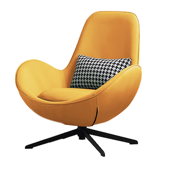 Fixed Back Lounge Chair Water Resistant Ottoman Set with Metal Legs