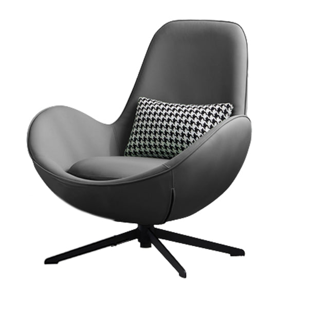Fixed Back Lounge Chair Water Resistant Ottoman Set with Metal Legs