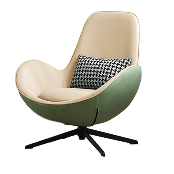 Fixed Back Lounge Chair Water Resistant Ottoman Set with Metal Legs