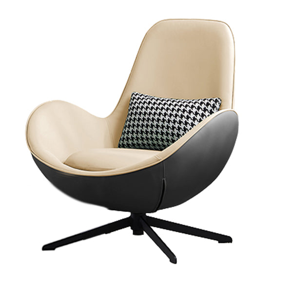 Fixed Back Lounge Chair Water Resistant Ottoman Set with Metal Legs