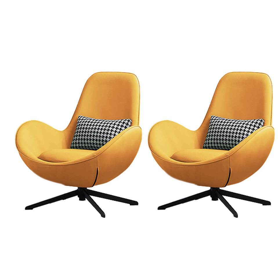 Fixed Back Lounge Chair Water Resistant Ottoman Set with Metal Legs