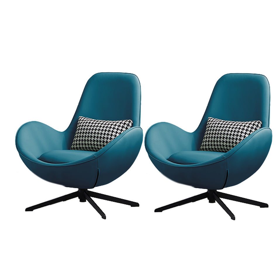 Fixed Back Lounge Chair Water Resistant Ottoman Set with Metal Legs