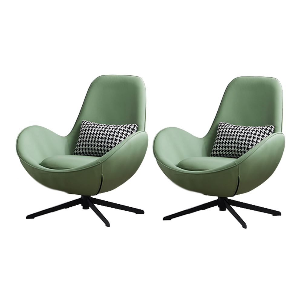 Fixed Back Lounge Chair Water Resistant Ottoman Set with Metal Legs