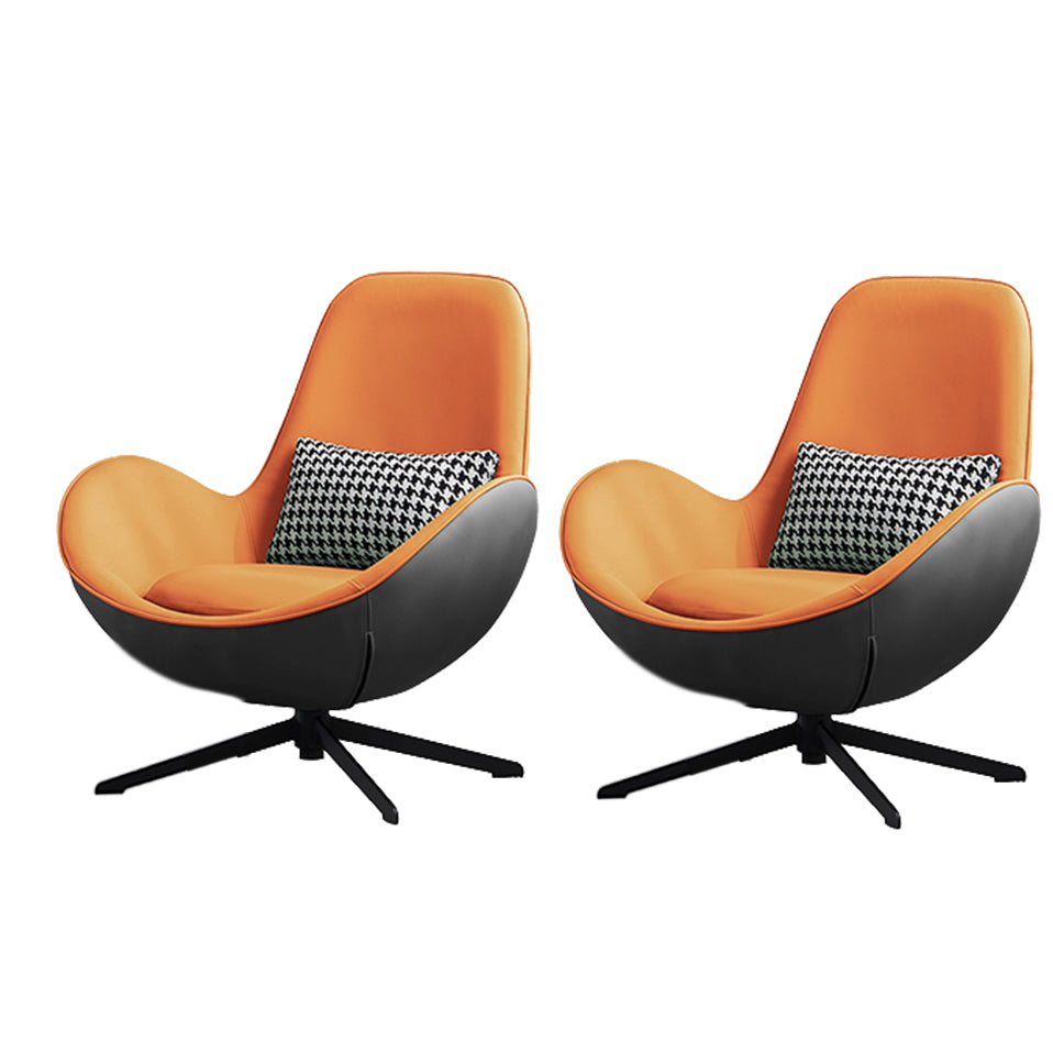 Fixed Back Lounge Chair Water Resistant Ottoman Set with Metal Legs