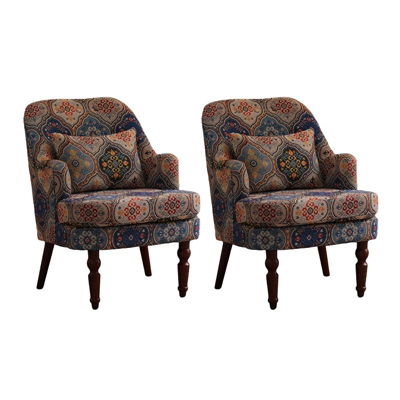 Fixed Back Lounge Chair Solid Wood Resistant Side Chair with Legs