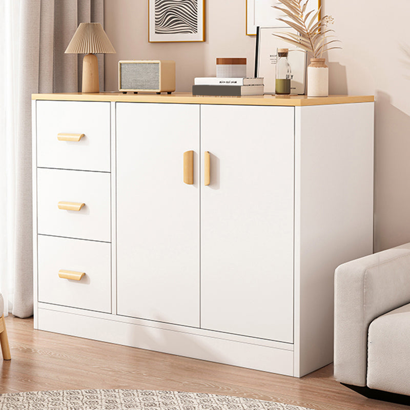 Modern Rectangle Accent Cabinet Bar Pulls Accent Cabinet with Drawer