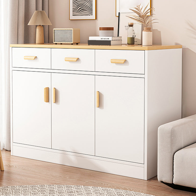 Modern Rectangle Accent Cabinet Bar Pulls Accent Cabinet with Drawer