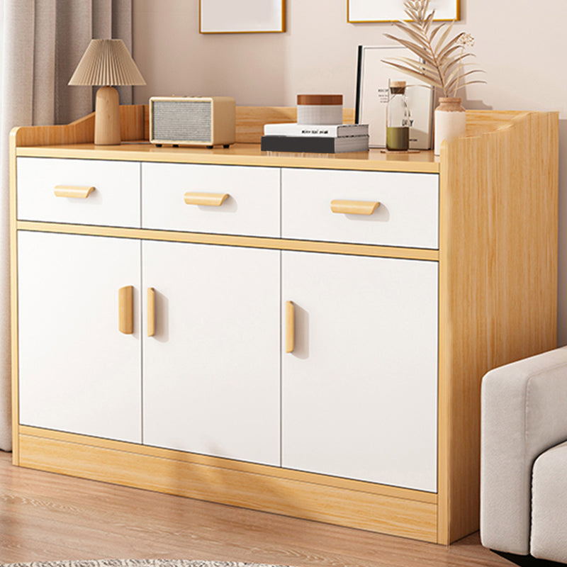 Modern Rectangle Accent Cabinet Bar Pulls Accent Cabinet with Drawer