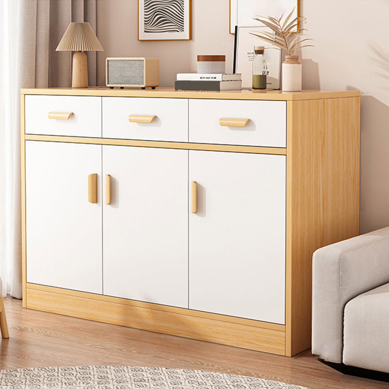 Modern Rectangle Accent Cabinet Bar Pulls Accent Cabinet with Drawer