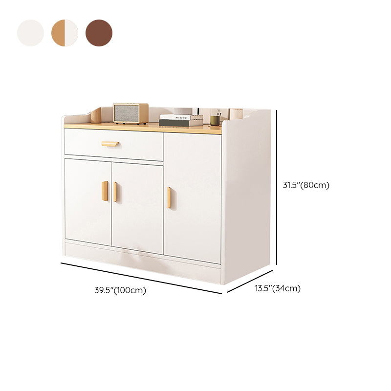 Modern Rectangle Accent Cabinet Bar Pulls Accent Cabinet with Drawer