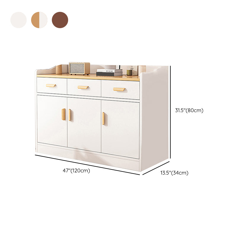 Modern Rectangle Accent Cabinet Bar Pulls Accent Cabinet with Drawer