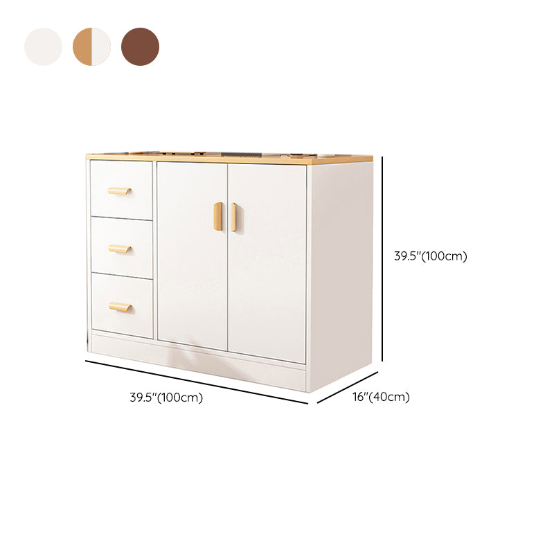 Modern Rectangle Accent Cabinet Bar Pulls Accent Cabinet with Drawer