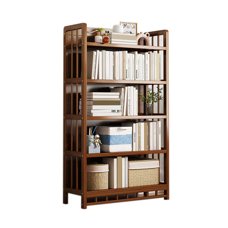 Mid-Century Modern Brown Accent Chest Wood Rectangle Accent Chest with Shelves