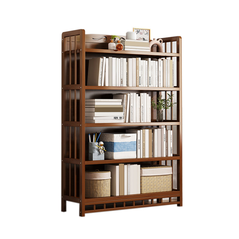 Mid-Century Modern Brown Accent Chest Wood Rectangle Accent Chest with Shelves
