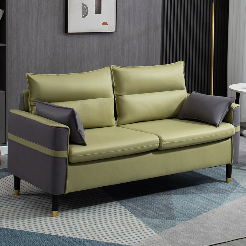 Square Arm Sofa Pillows Back Stationary Seating for Living Room