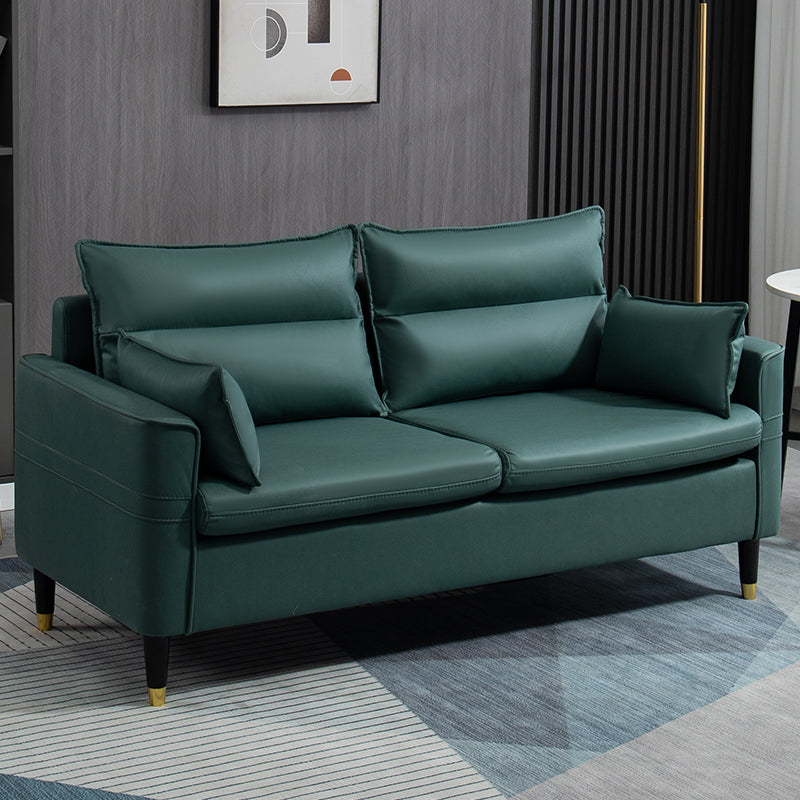 Square Arm Sofa Pillows Back Stationary Seating for Living Room